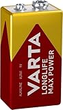VARTA Batterien 9V Blockbatterie, 1 Stück, Longlife Max Power, Alkaline,...