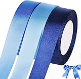 qingmeng 66m Satinband Blau, 20mm Geschenkband Blau Breit, Schleifenband...