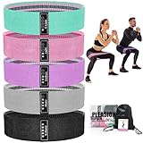 PLEASION Resistance Bands Fitnessband, Fitnessbänder Stoffbänder 5er Set,...