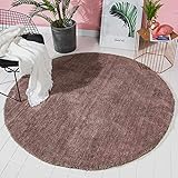 Runde Mikrofaser-Badematte, flauschiger zotteliger Teppich für Badezimmer,...