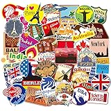 Koffer Aufkleber, Retro Vintage Länder Reise stickers für laptop computer...