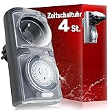 4smile Zeitschaltuhr Aussenbereich - Grau, 4pc - Mechanische IP44...