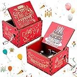 cobee Happy Birthday Handkurbel Spieluhr, Mini Holz Spieluhr Bunte...