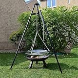 Tragbare verstellbare Feuerstelle mit Grill und hängendem Stativ für...