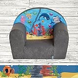 FORTISLINE Kindersessel Abnehmbarer Bezug Weicher Schaumstoff Ocean II Mini...