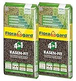 Floragard 4 in 1 Rasen-Fit 2x20 L für 20 m² • Rasenerde •...