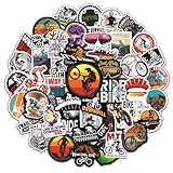 Fahrrad Aufkleber Pack, 50 Stück Vinyl Decals für Mountainbikes,...