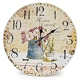 LOHAS Home 12 Zoll/30CM Holz Wanduhr/Küchenuhr im Landhausstil Stille...