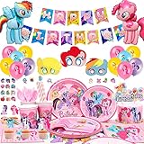 My Little Pony Geburtstagsdeko,164pcs My Little Pony Party Set - My Little...