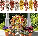 OBDKCAN 8 Stück Kunstblumen Hängend 50cm Blumen im Freien Petunien...
