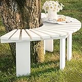 Halbkreisförmige Holz-Baumbank für den Außenbereich,...