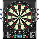 Coanhctm Dartscheibe Elektronisch Profi mit Deutsche Stimme&12 Dartpfeil,...