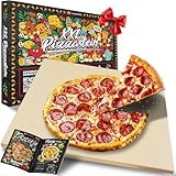 Heidenfeld XXL Pizzastein 46.5 x 35.5 x 1.5 cm | Pizza Stein für Backofen...