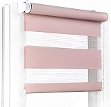 Fenster DEKOR - Rollos für Fenster Bleich-Rosa - Klemmfix Rollo ohne...