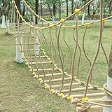 Hängebrücke Spielturm aus Nylonseil + Holz, Kletterrahmen Outdoor mit...