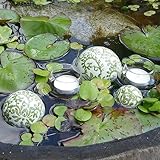 Storm's Gartenzaubereien Dekokugel - Schwimmkugel aus Keramik mit grünen...