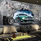 MGQSS 3D Wandbild selbstklebende Tapete Sportwagen Auto 3D Kinderzimmer...