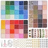 JHWELRG 36500 stück 72 Farbe Bunte Perlen für Armbänder 3mm Perlen...