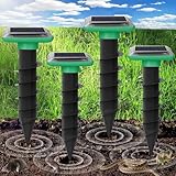 4 Stück Maulwurf Vertreiber, Solar Ultraschall Maulwurfschreck, Maulwurf...