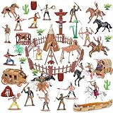Wild West Cowboys und Indianer Kunststoff-Figuren, Spielset, 77-teilig,...