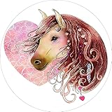 Essbarer Tortenaufleger Pferd mit rosa Herz // Kuchendekoration Pferde,...