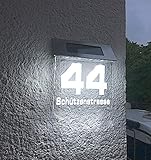 Jedwill Design Solar Stars beleuchtete Hausnummer 140mm individuell CNC...