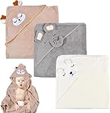 UieaMsio 3 Stücke Kapuzenhandtuch Baby, Niedliches Handtuch Mit Kapuze,...