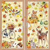 Aonveki 68 Stück Fensterbilder Herbst Selbstklebend, Thanksgiving...
