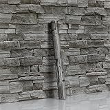 Hode Selbstklebende Tapete Steinoptik 44x600cm, Klebefolie Steinoptik Grau,...