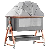 NIKYJM Beistellbett Baby,3 in 1 Reisebett Babybett 6 Fach Einstellbare...
