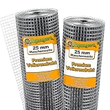 Aquagart® Volierendraht Hasendraht 25m x 1m, Drahtgitter Maschenweite...