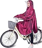 Fahrradponcho, wasserdichter Regenmantel für Erwachsene, mit Kapuze,...
