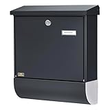 Burg Wächter Briefkasten mit Zeitungsfach und Namensschild, Verzinkter...