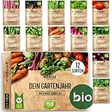 valeaf BIO Gartenjahr Samen Set I Gemüsesamen das ganze Jahr I 12 Monate...