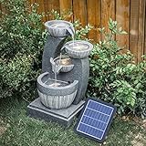 BTGGG Solarbrunnen für Draußen, 4-Stufiger Solar Springbrunnen für...