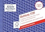 AVERY Zweckform 1735 Quittungsblock (A6 quer, 2x40 Blatt,...
