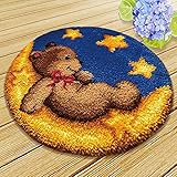 GDWD Knüpfteppich Set Teppich Knüpfen Kreuzstich Set für Kinder und...