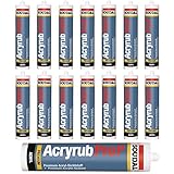 15x Soudal Acryrub Pro P Acryl weiÃŸ Dichtstoff Kartusche 310 ml