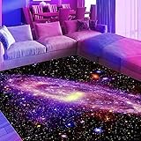 HOLAVIDA Schwarzlicht Galaxie Teppich, Neon UV Reaktiver Weltraum...