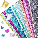 VGOODALL Glitzerpapier zum Basteln, Bunt Glitzer Papier A4 10 Farben 20...