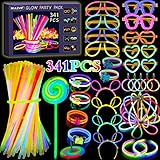 MULEVIP 341 Stück Knicklichter Party Set Glow Sticks Leuchtstäbe...