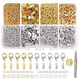 Kettenverschluss, 300 Stück Armband Verschluss Set, Biegeringe, Ketten...