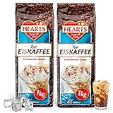 HEARTS Eiskaffee 2 x 1 kg, 65 Tassen pro Beutel, Vorteilspack, Ice Coffee,...