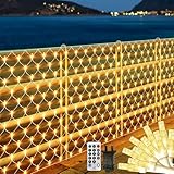 THKFUL 6x3M Lichternetz für Außen, Netzlichter lichternetz Kristall...