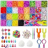 Elekin Loom Bänder Set für Kinder, 2500+ Bunt Gummibänder DIY...