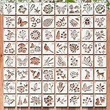 64 Stück Schablonen Set 7.6x7.6cm – Wiederverwendbare Malschablonen für...