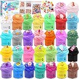 Amzeeniu Slime Set with Mini 30 Pack Butter Slime, Fun Charms,Fluffy...