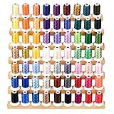 Simthread 63 Farben Polyester Maschinen Stickgarn - 500 Meter, für...