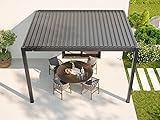 Bioklimatische Anbau-Pergola aus Aluminium, 12 m² – 3 x 4 m – Zwei...