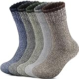 Reamphy 5 Paar Thermosocken Herren, Winter Warme Socken Merino Wollsocken...